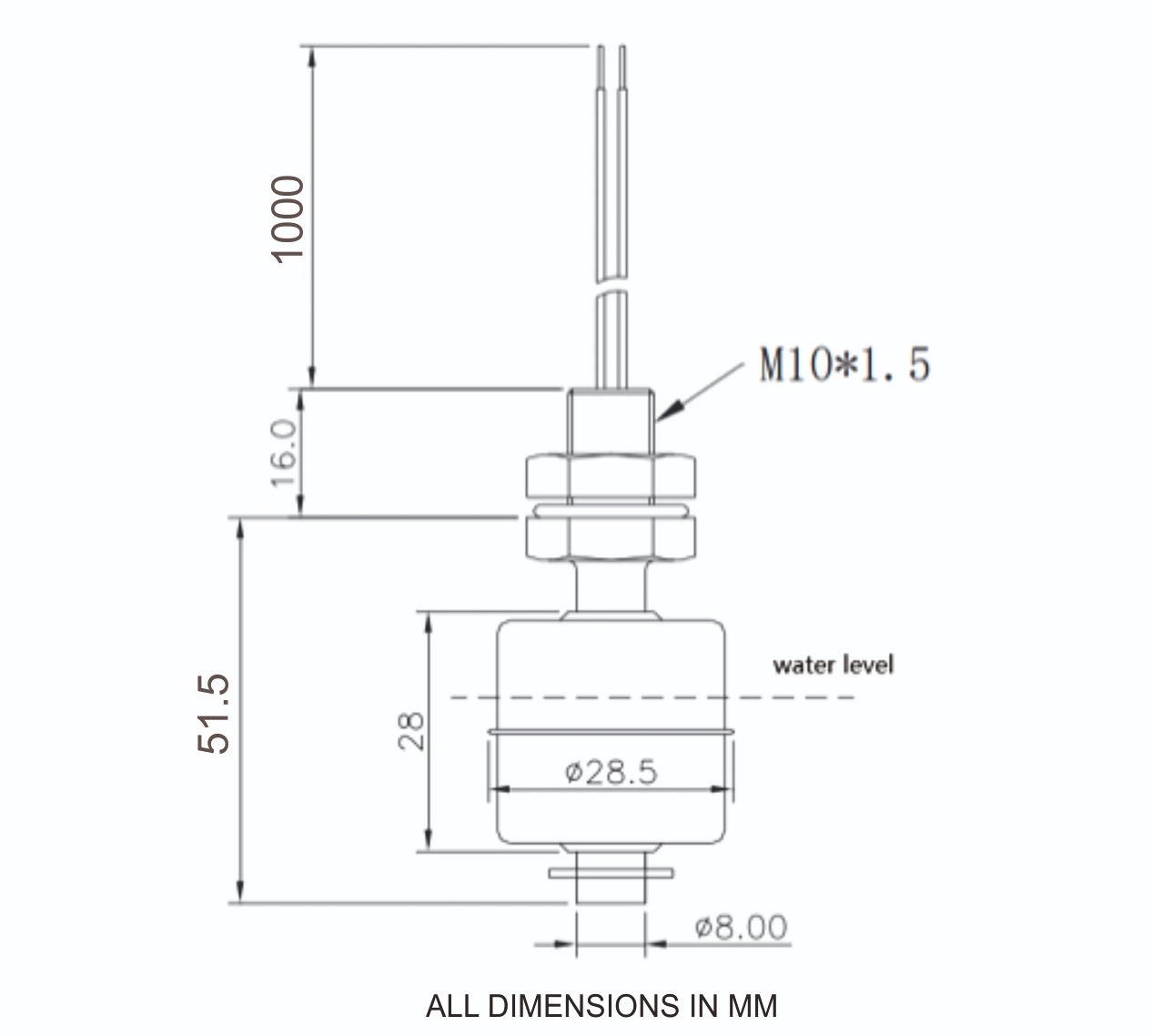 Stainless Steel Magnetic Float Sensors For Liquid Level Detection (Normally Open Type)